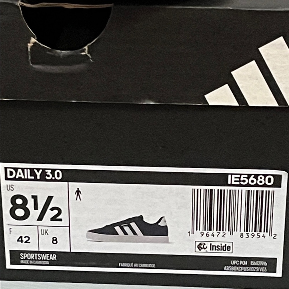NIB adidas Men's Daily 3.0 Sneaker - Navy and White - Picture 4 of 8